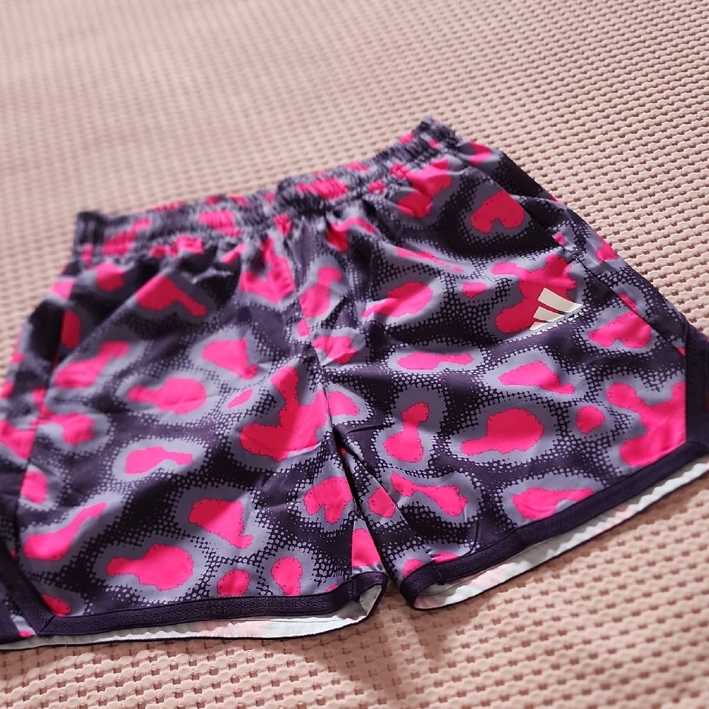 adidas Men’s Pink and Gray Leopard Athletic Shorts